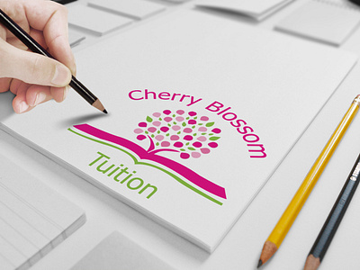 A Kid Tuition Company Logo Cherry Blossom Tuition