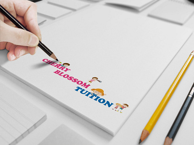 A Kid Tuition Company Logo Cherry Blossom Tuition brand branding corporate design icon identity illustration logo typography vector
