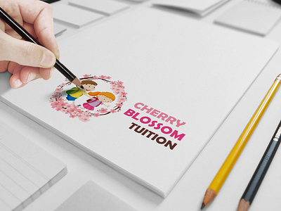 A Kid Tuition Company Logo Cherry Blossom Tuition