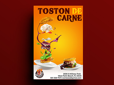 081 Poster Design ad advertisement burger flyer food poster restaurant toston de carne