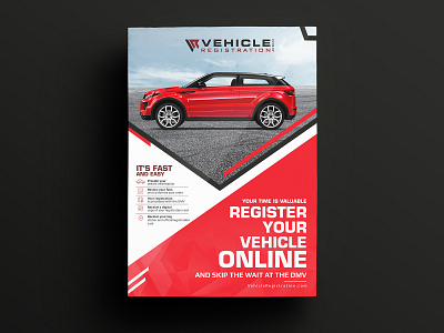 Register Your Vehicle Online Flyer Design ad advertisement banner design flyer graphics instagram nisha nisha droch nisha f1 poster