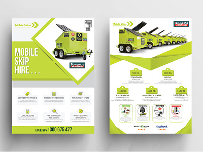 Mobile Skip Hire Flyer Design ad advertisement banner branding design flyer graphics instagram nisha nisha droch nisha f1 poster