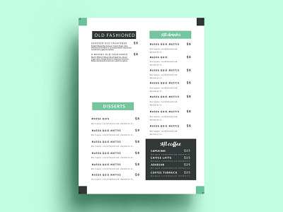 Cocktails Menu Design