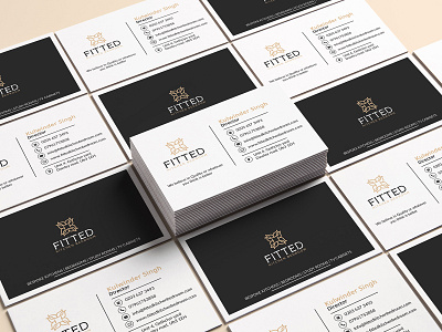 Fitted Business Card Design brand branding business cards design corporate identity identity letter head logo design nisha nisha droch nisha f1