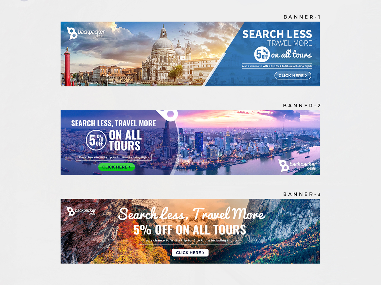 Search Less Travel More Banner Design by Nisha Droch on