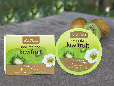 Kiwifruit Antioxidant Night Creme Packaging Design beauty design graphics label nisha nisha droch nisha f1 pack design packaging product design product label product packaging