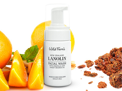 Lanolin Facial Wash Packaging Design graphics label nisha nisha droch nisha f1 pack design product design product label product packaging