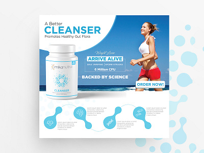 Mikanutra Cleanser Banner Design ad advertisement banner design flyer graphics instagram nisha nisha droch