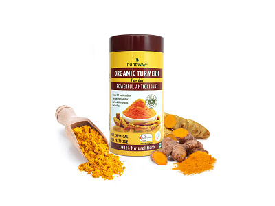 Organic Turmeric Packaging Design advertisement design graphics label nisha nisha droch nisha f1 pack design product design product label product packaging