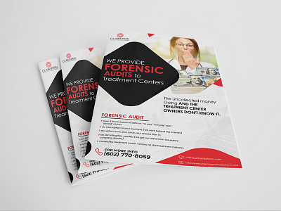 We Provide Forensic Audits To Treatment Centers Flyer Design ad advertisement banner branding design flyer graphics instagram nisha nisha droch poster vector