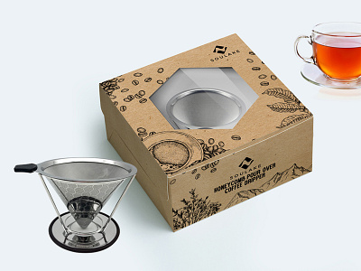 Honeycomb Pour Over Coffee Dripper Packaging Design