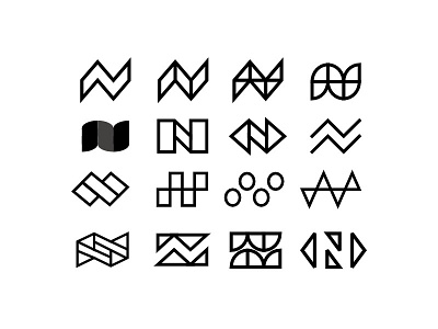 My Letter N Logo Edition Design Set Of 16 Logotypes 16 design dragutin edition letter logo logotypes my n nesek of set