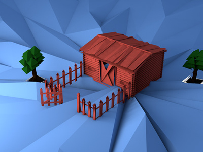 little house 3d cinema 4d house low poly