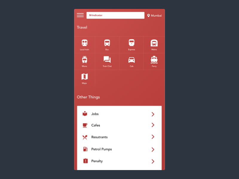 M-indcator App ( Travel App ) android app case study clean design re design sketch app ux ux ui ux design