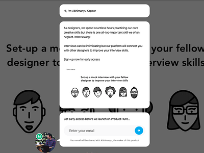 Designer Upgrade - Launching Soon beta hunt interview launching soon mock interviews product product design sign up skill