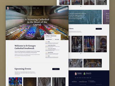 St George's Cathedral Southwark Homepage branding carousel cathedral design events gradient home homepage news ux web web design website