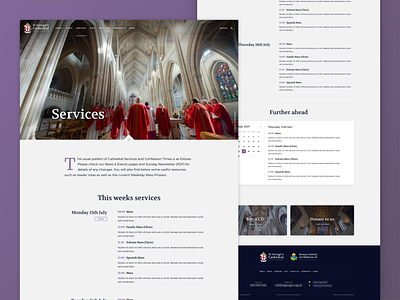 St George's Cathedral Services branding cathedral design gradient service service design services ui uiux web web design website