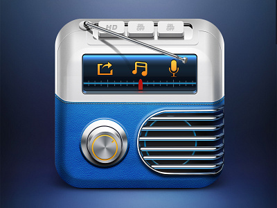 A realistic radio icon practice icon radio realistic