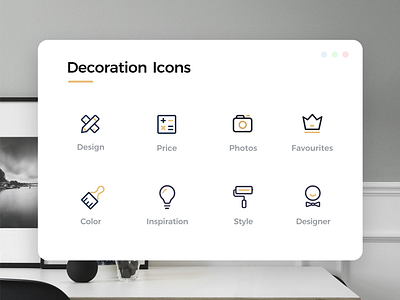 Decoration Icons blackgold camera crown design icon light liner style