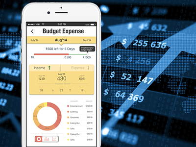 Budget Expense App budgets mobile app money transfer rent splitwise user interface ui