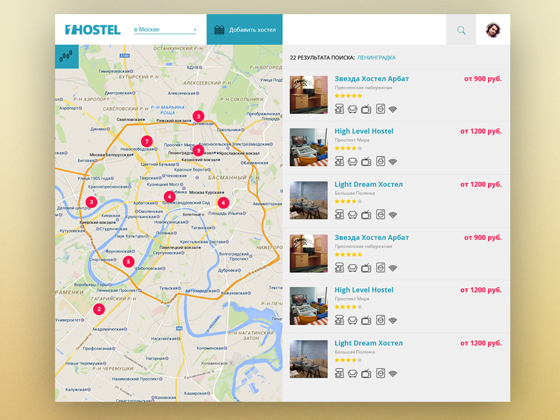 1Hostel hostel hotel travel catalog booking list map