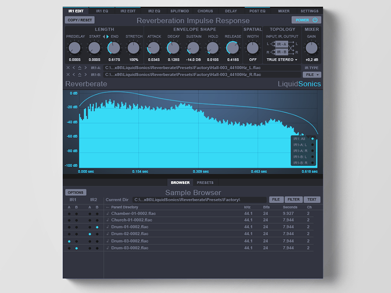 Reverberate Audio plugin software music flat ui ux vst audio plugin reverb