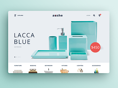 Aushe Home Page ecommerce furniture minimal shop slider store template themeforest