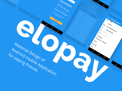 Elopay android app application design material mobile money pay paying payment portfolio