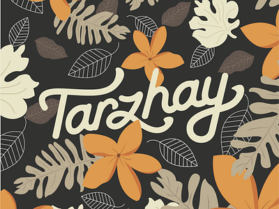 Tarzhay fall national meet custom type floral foliage patterns script type typography