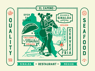 El Camino 1/3 branding food icons illustration lettering logos mexico