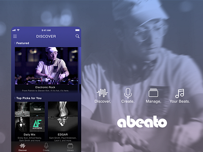 music app discover page blur color filter icon mobile music player redesign rhythm search ui ux
