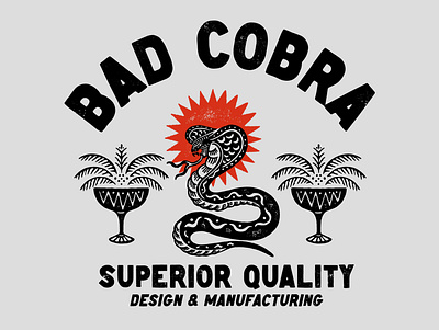 BAD COBRA artwork badge branding graphicdesign handrawn illustration oldschool vintage vintage badge vintage design vintage logo vintageart vintageinspiration