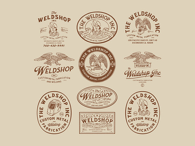 Brand exploration for Weldshop Inc Company artwork badge branding handrawn illustration logo vintage vintage badge vintage logo vintageart vintageinspiration