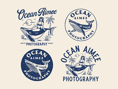 Design exploration for Ocean Aimee artwork branding design graphicdesign handrawn illustration logo vector vintage vintage logo