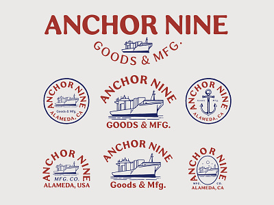 Branding design for Anchor Nine badge brand identity branding branding design handrawn illustration logo vector vintage vintage logo