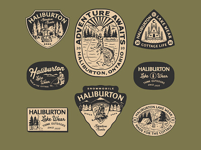 Design for Haliburton Lake Wear badge badgedesign branding handrawn illustration logo vintage vintage logo vintagebadge