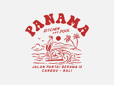 Design for Panama Kitchen & Pool, Canggu artwork branding cmptrules graphicdesign handrawn illustration logo vintage vintage logo