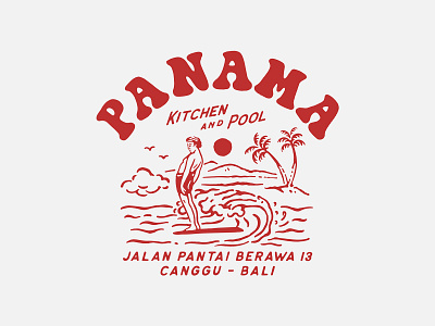 Design for Panama Kitchen & Pool, Canggu artwork branding cmptrules graphicdesign handrawn illustration logo vintage vintage logo