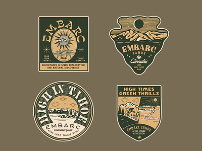 Sticker design for Embarc Tahoe handrawn hemp label design hemp logo hempsticker illustration vintage vintage logo