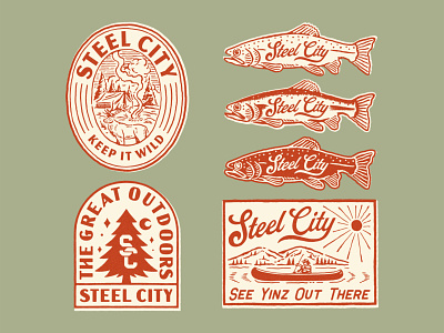 STEEL CITY BRAND handrawn illustration summer summertime vintage vintage logo