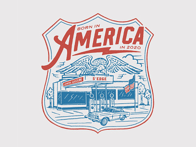 Born in America in 2020 / S'EDGE APPAREL branding graphic design handrawn illustration logo vintage vintage logo