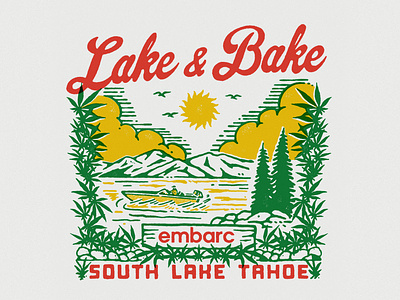 Lake & Bake, South Lake Tahoe artwork handrawn illustration logo vintage vintage logo vintager