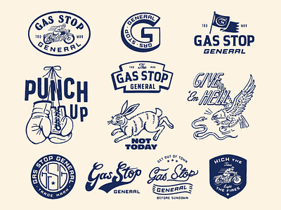 Gas Stop General Exploration artwork branding handrawn illustration logo vintage vintage logo