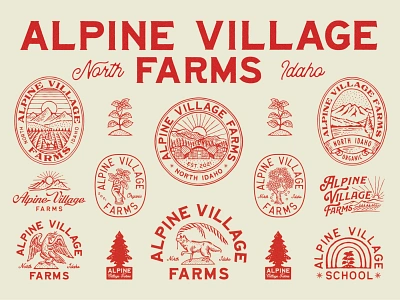 ALPINE VILLAGE FARMS - BRANDING branding branding farms vintage vintage art vintage branding vintage logo