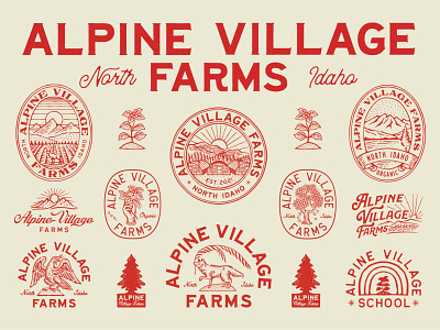 ALPINE VILLAGE FARMS - BRANDING branding branding farms vintage vintage art vintage branding vintage logo