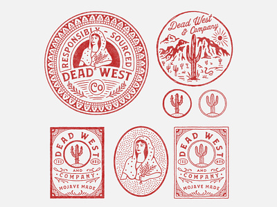 Design for Deadwest Company artwork badge branding cmptrules design drawing dribbble graphicdesign handrawn icon illustration lettering logo type typography vector vintage vintage logo