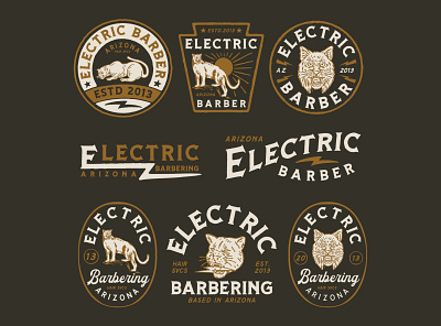Branding design for ELECTRIC BARBER artwork badge barber logo branding cmptrules design handrawn illustration logo vintage vintage badge vintage branding vintage logo