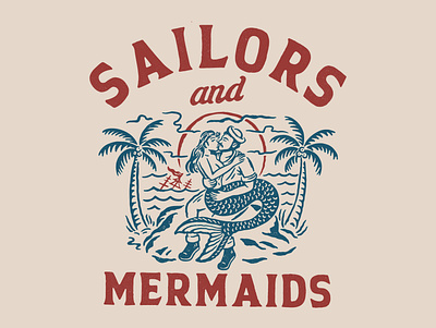 Design gor Sailors and Mermaids artwork badge branding cmptrules handrawn icon illustration logo vintage vintage logo