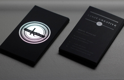 Foil Card black business card foil personal spot uv