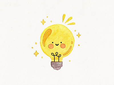 cute lightbulb cute illustration lightbulb watercolor